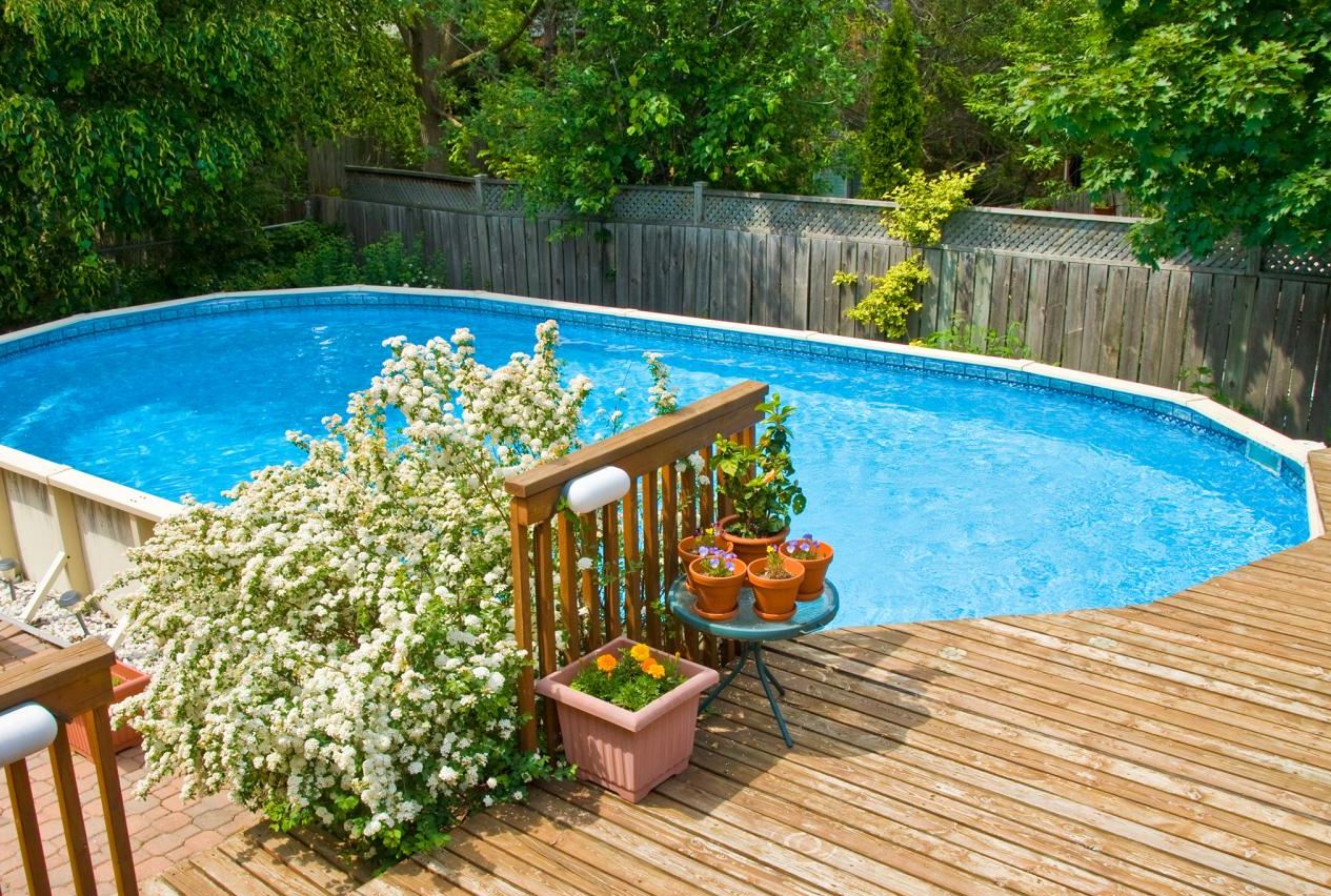 swimming pool in the front yard